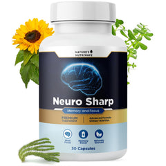 Neuro Sharp bottle with label featuring Bacopa, Ginkgo & Huperzine-A