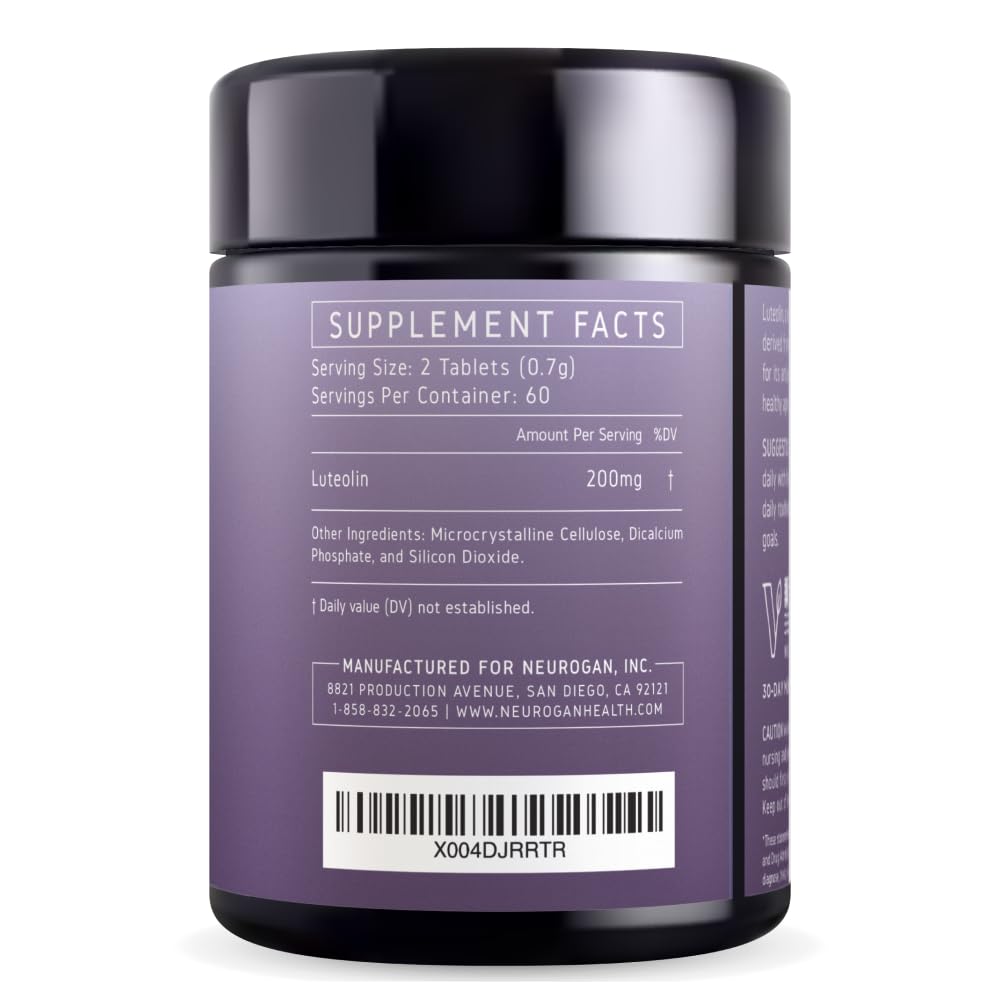 Side view of Neurogan Luteolin Tablets bottle