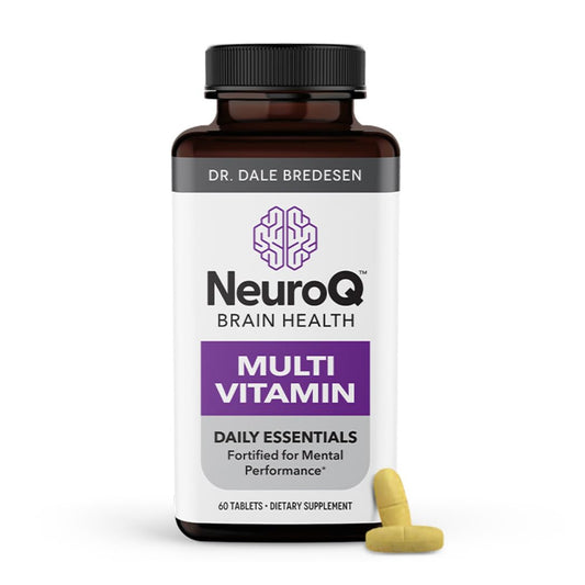 NeuroQ Daily Essentials multivitamin bottle on a white background