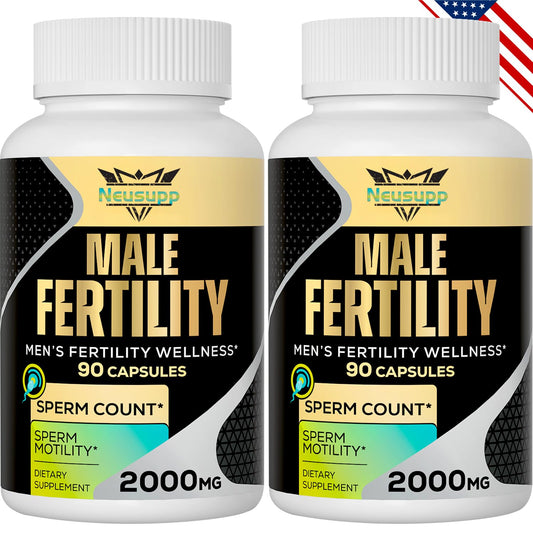 Neusupp Male Fertility Supplements bottle with 90 capsules per vial