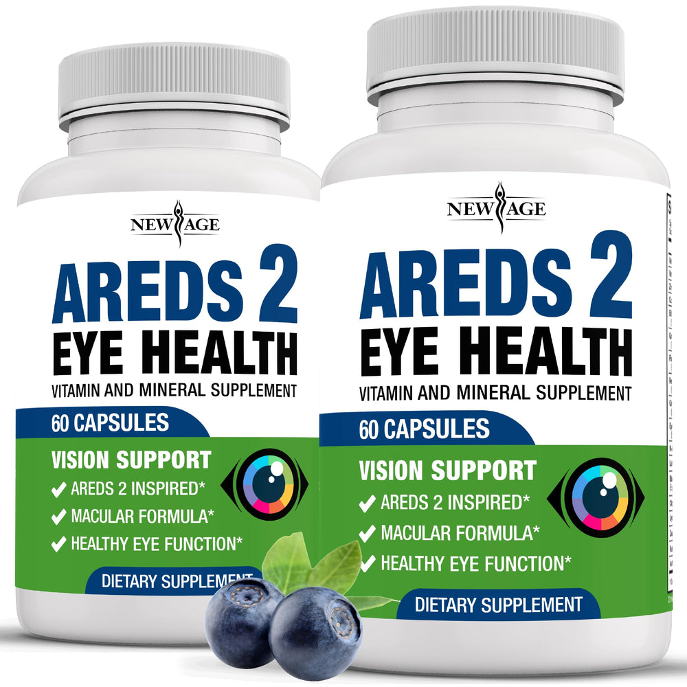 Bottle of New Age AREDS 2 Eye Vitamin with bilberry and lutein (32mg)