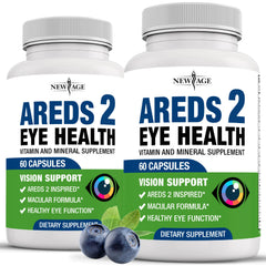 Bottle of New Age AREDS 2 Eye Vitamin with bilberry and lutein (32mg)