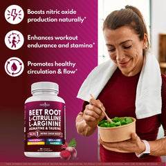 L-Citrulline and beet root extract on capsule label