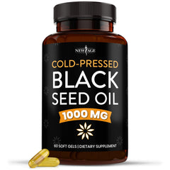 Front of New Age Black Seed Oil Softgel Capsules bottle