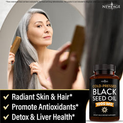 Ingredients and nutritional information for NEW AGE Black Seed Oil Softgel Capsules