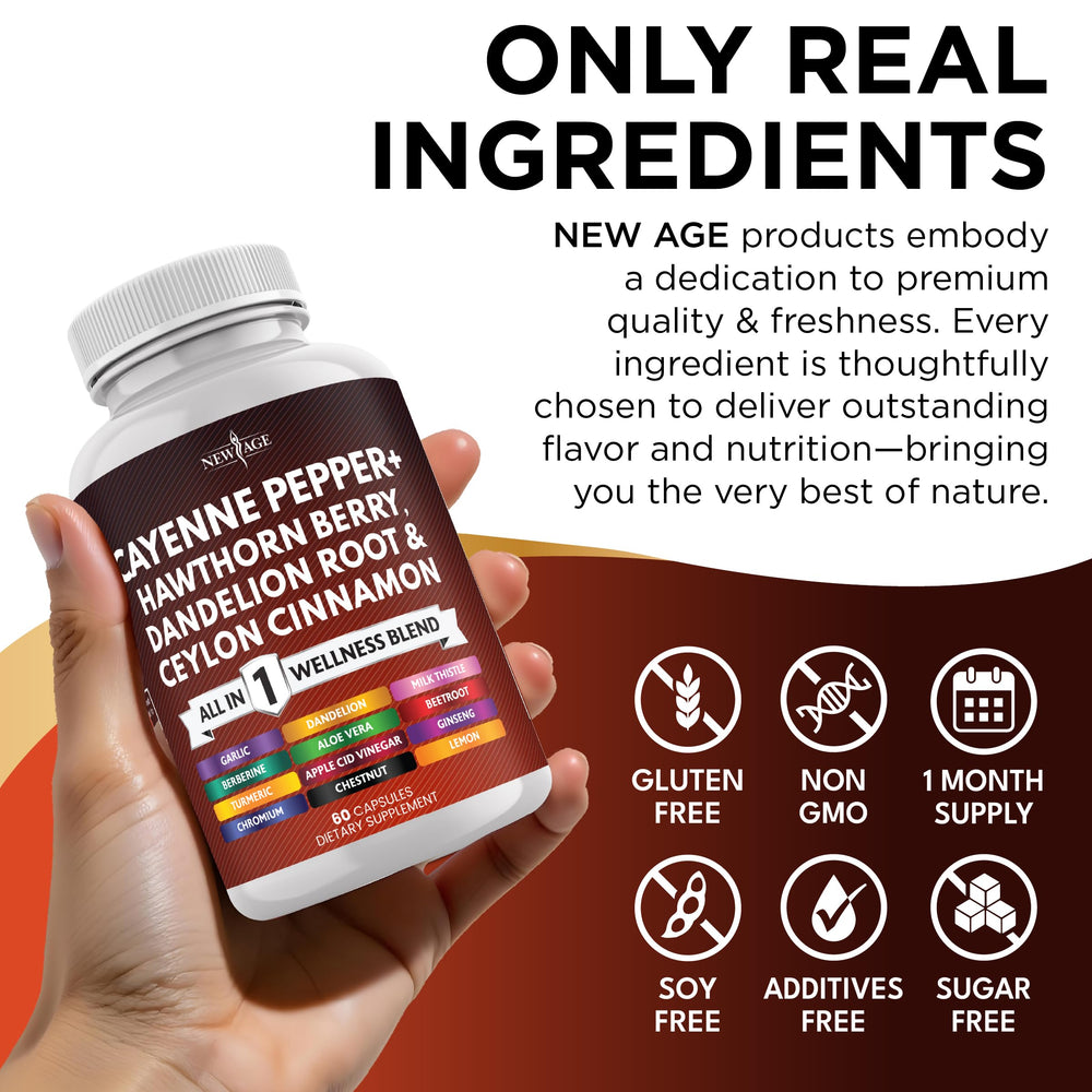 Cayenne Pepper Capsules with Cinnamon, Ginger, Garlic and Apple Cider Vinegar