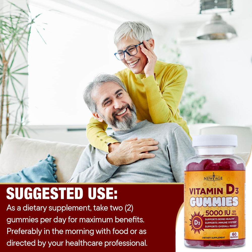 New Age Vitamin D3 gummies packaging and bottle