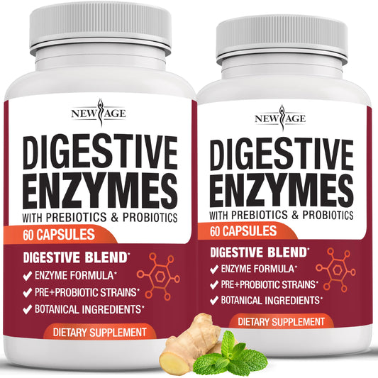Bottle of NEW AGE Digestive Enzymes for Gut Health