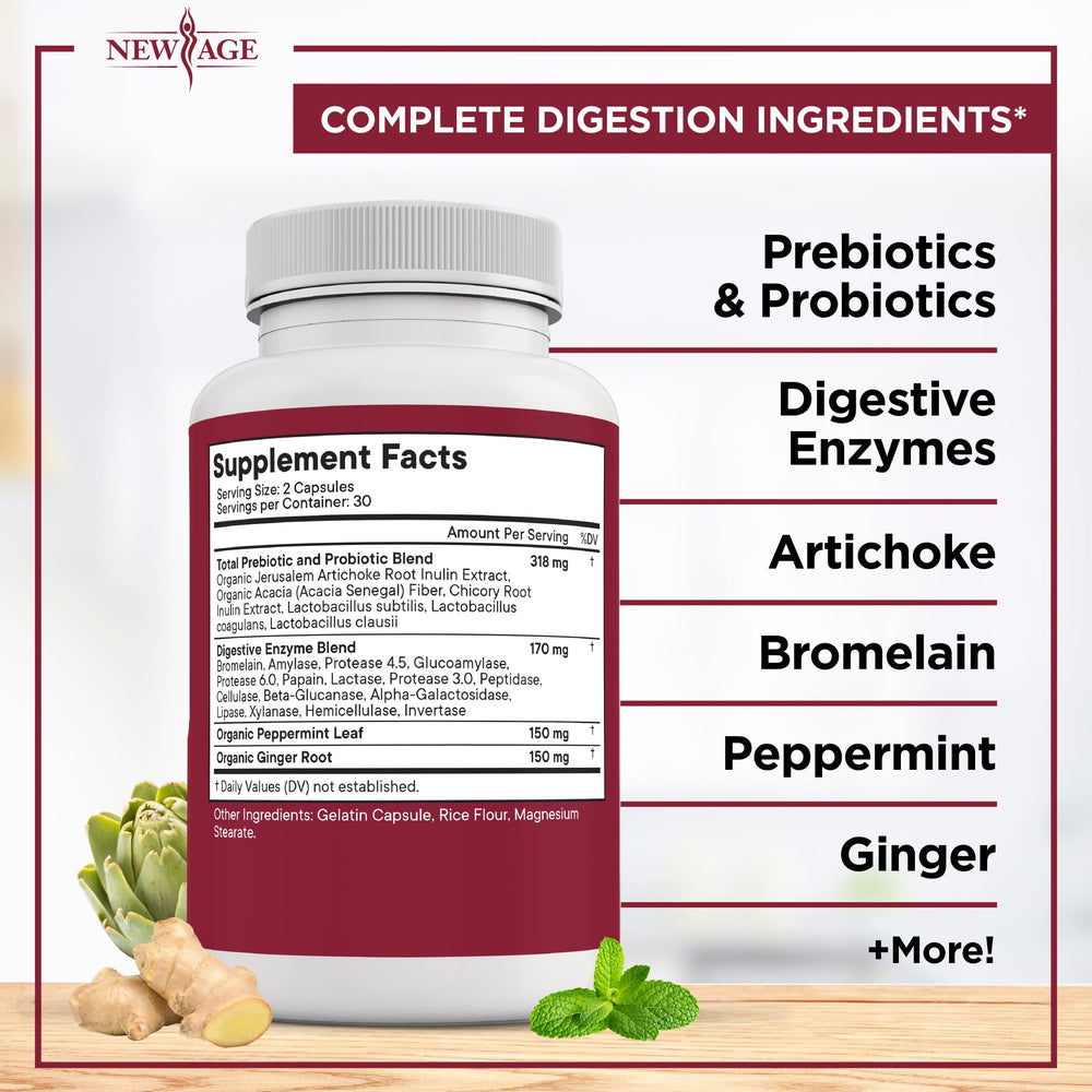 Vegan-friendly digestive health supplement capsules