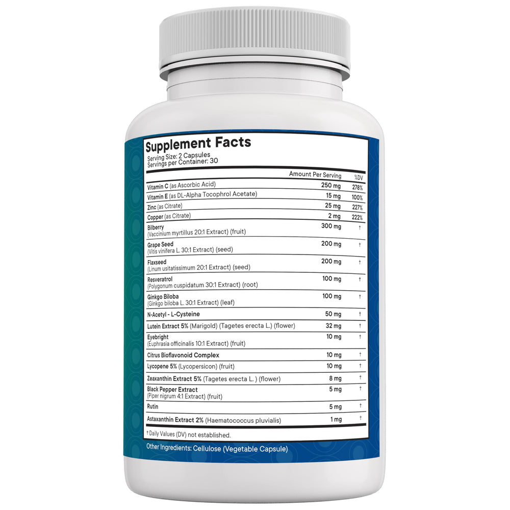 NEW AGE Eye Health package display of the 180-count bottle.
