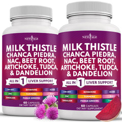 New Age Liver Support bottle featuring milk thistle and NAC
