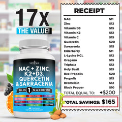 Made in USA label on NAC supplement packaging