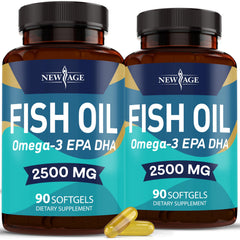 NEW AGE Omega 3 Fish Oil bottle and Pack of 2
