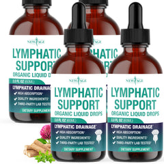 NEW AGE Organic Lymphatic Drainage Drops bottle pour supporting lymphatic health and daily wellness
