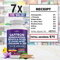 Front and back packaging showing 60 capsules per bottle