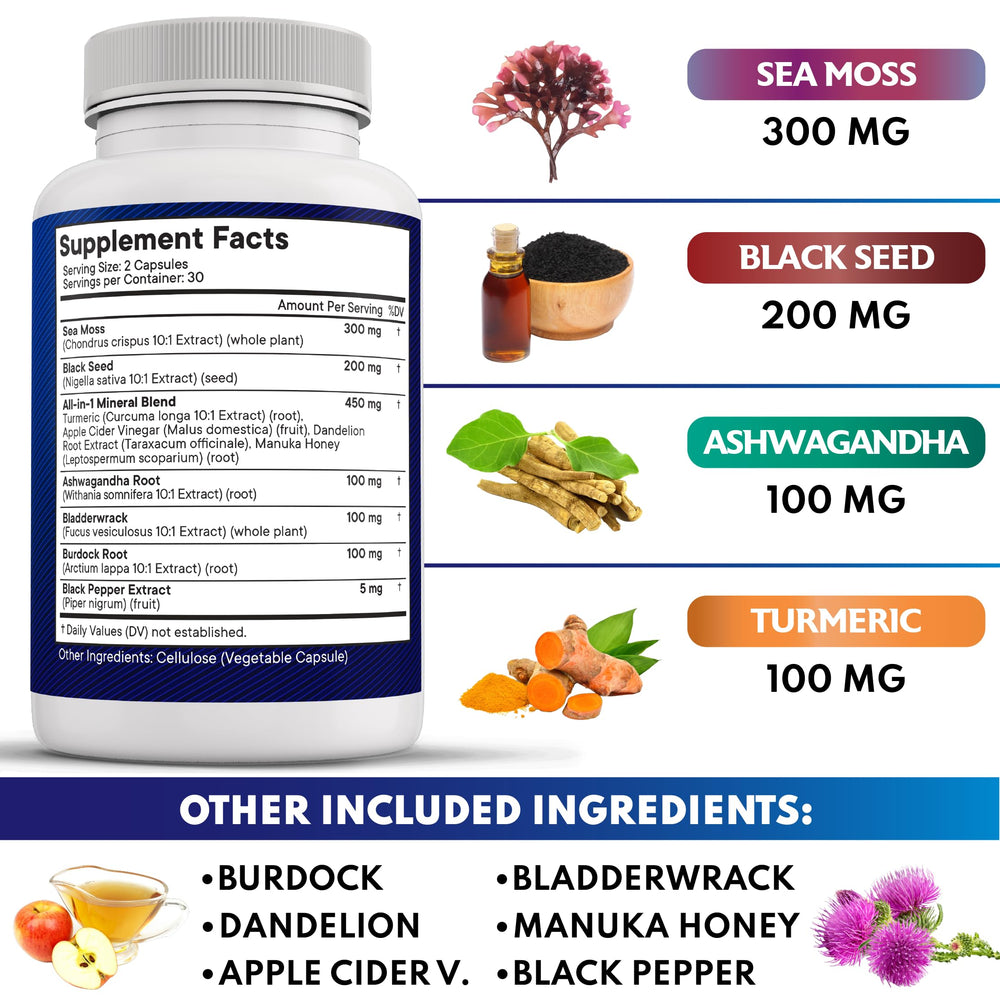 Bladderwrack and Burdock root capsules