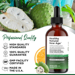 Fresh soursop leaves and fruit illustrating natural extracts
