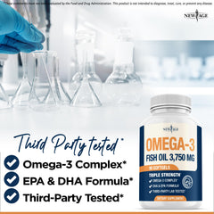 New Age Omega-3 bottle made in the USA
