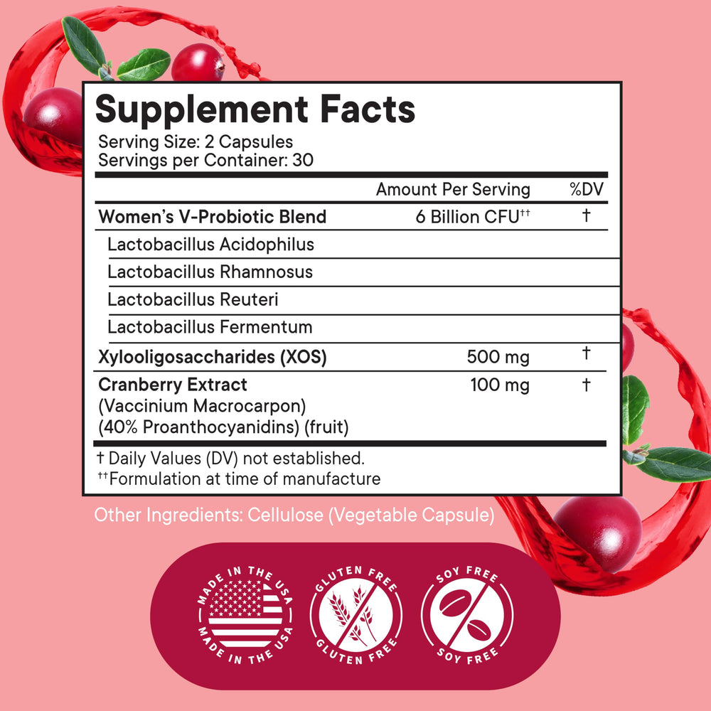 Lactobacillus probiotic blend for vaginal flora balance