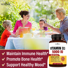 Packaging of New Age Vitamin D3 softgels