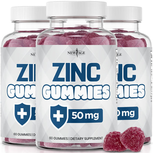 NEW AGE Zinc Gummies bottle and label