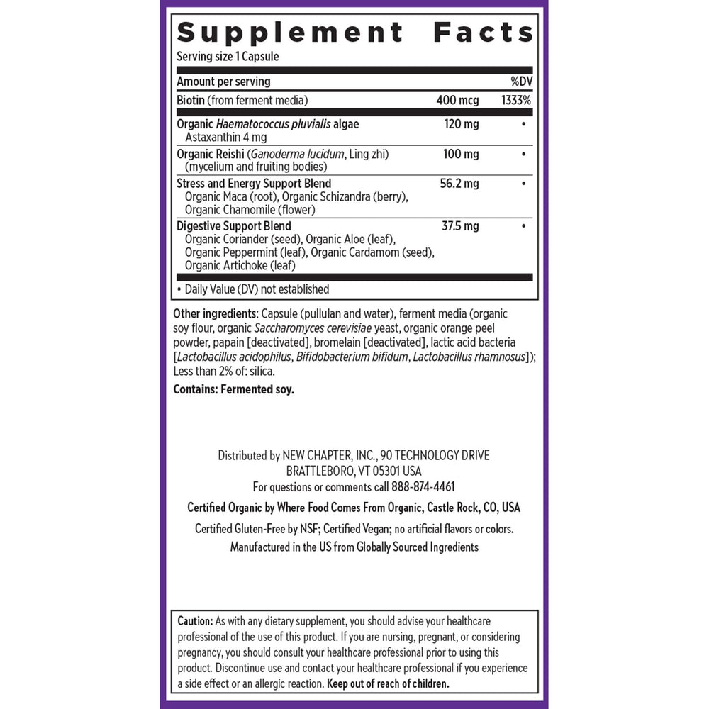 Packaging showing Organic Algae and Non-GMO certifications