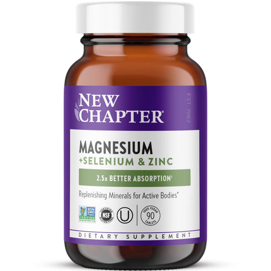 New Chapter Magnesium-Selenium-Zinc supplement bottle with label