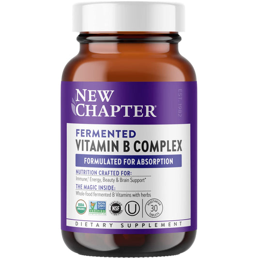 Bottle of New Chapter Organic Fermented Vitamin B Complex – 30 count
