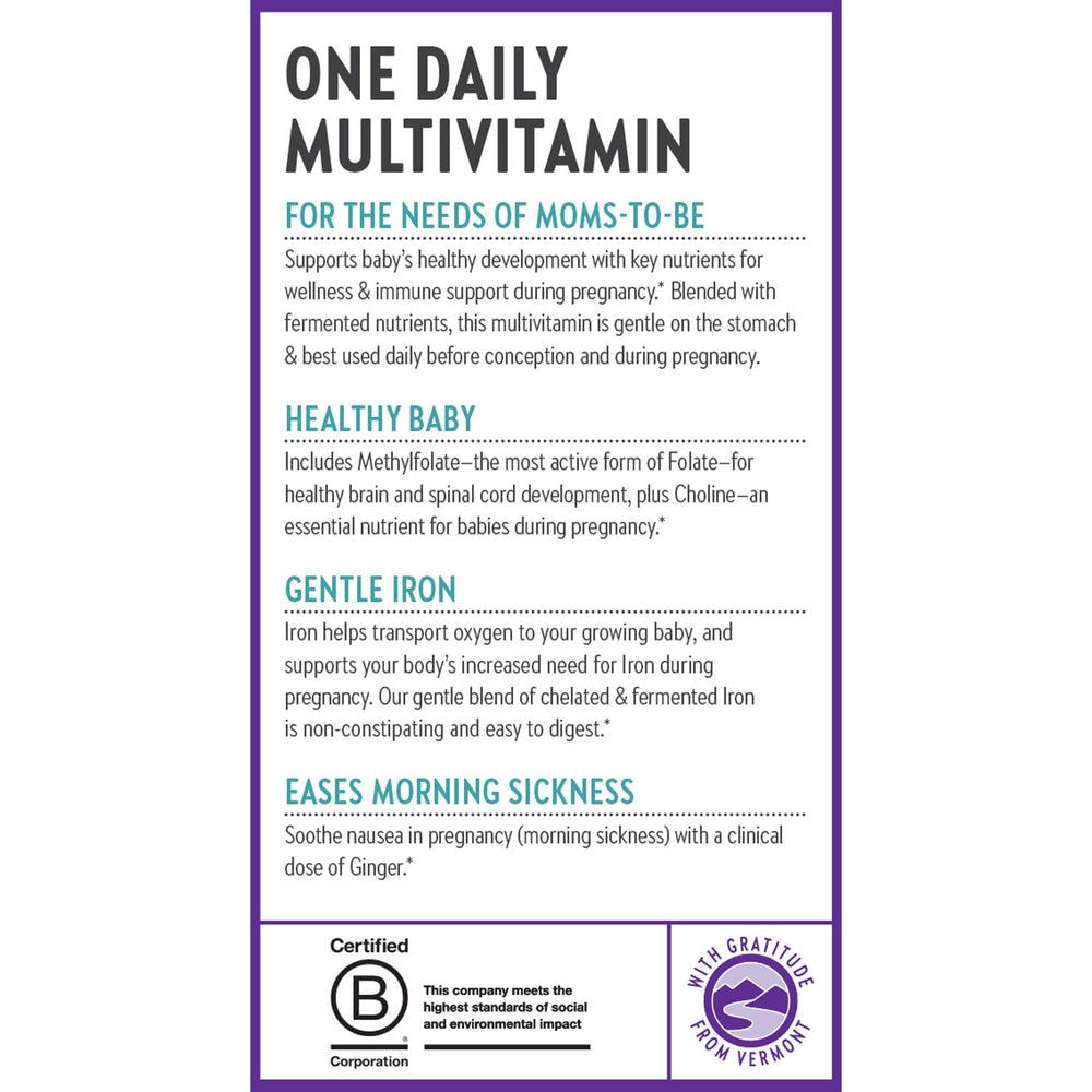 Lifestyle image of a healthy mom-to-be with prenatal vitamins