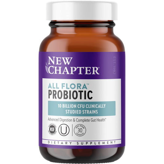 New Chapter Probiotic All-Flora 30-count bottle on white background