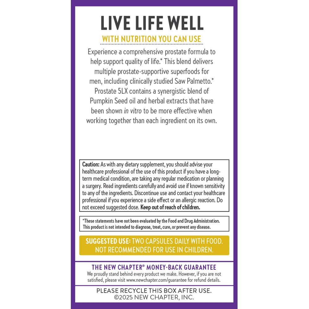 New Chapter Prostate 5LX fermented selenium for antioxidant support