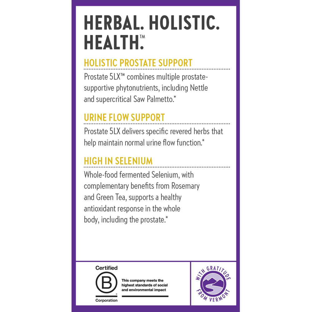 New Chapter Prostate 5LX gluten-free, non-GMO formula for clean daily use