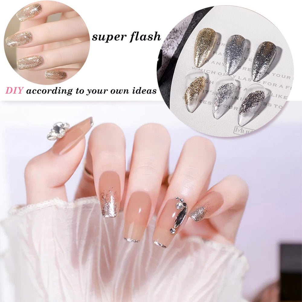 New Irven glitter-detail close-up reveals rich sparkle on nails.