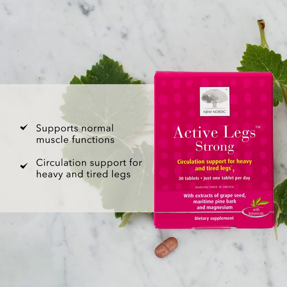 Close-up of one Active Legs Strong tablet