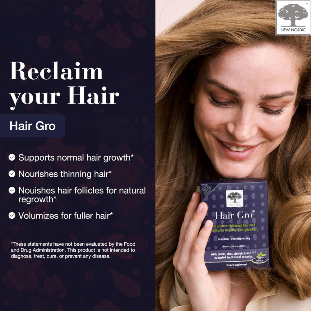 New Nordic Hair GRO bottle label close up
