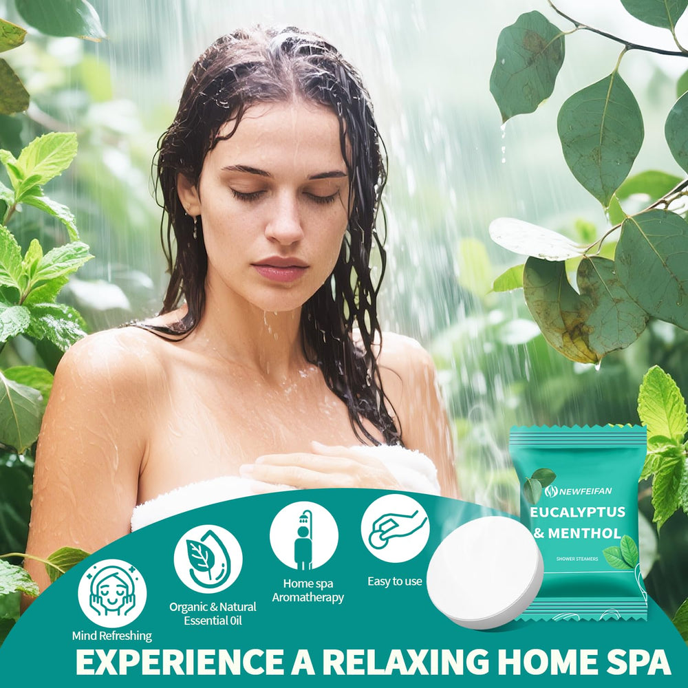 NEWFEIFAN menthol shower steamer provides invigorating freshness for a revitalizing shower.