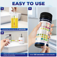 Urinalysis strips and bottle components