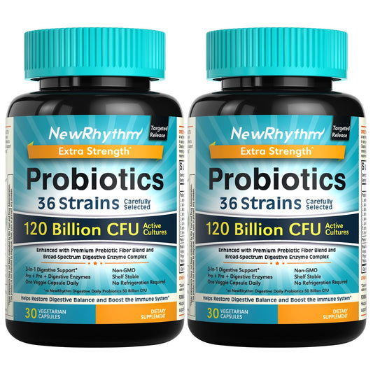 NewRhythm Probiotics 60-count bottle packaging