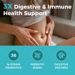 Prebiotics and digestive enzymes in the probiotic formula