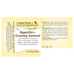 Front view of Newton Appetite Craving Control label