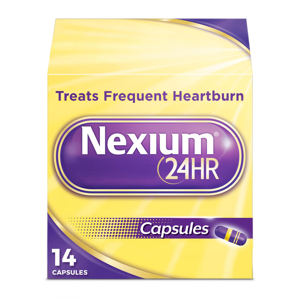 Nexium 24HR acid reducer bottle delivers all-day heartburn support