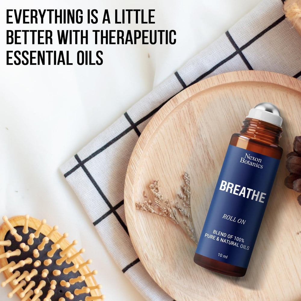 Nexon Botanics Breathe Roll-On displayed with USA-made note
