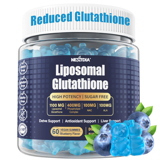 Front view of Nextdia Liposomal Glutathione Gummies bottle