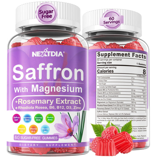 Nextdia Saffron Gummies bottle front view