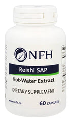 Close-up of NFH Reishi SAP bottle label
