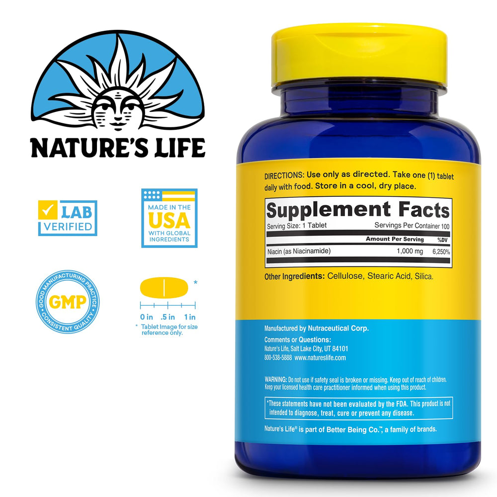 Niacinamide 1000mg no-flush tablets