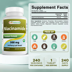 Niacinamide 500mg per tablet suitable for vegetarians
