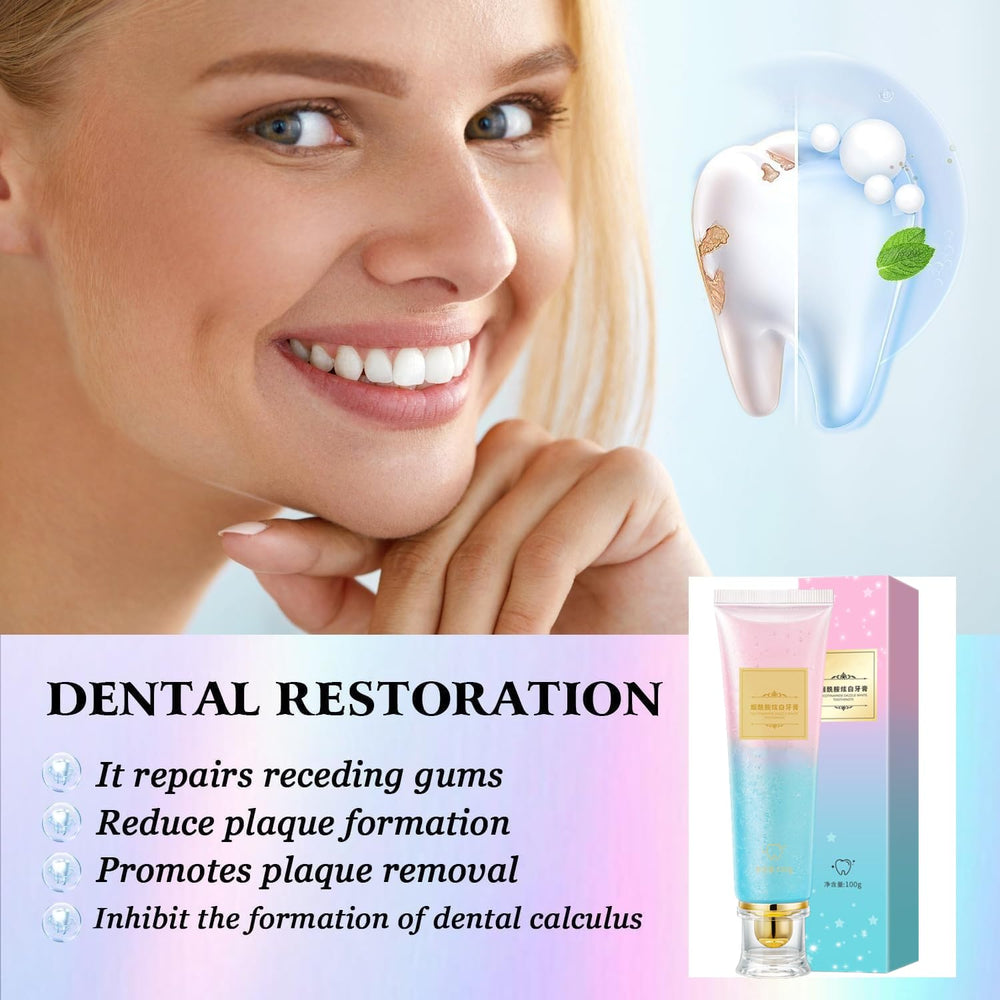 Close-up of toothpaste texture with Niacinamide