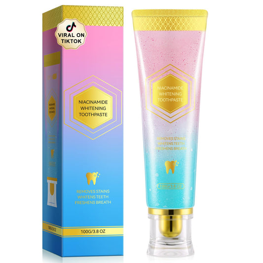 Niacinamide Whitening Toothpaste tube showing 3.8 oz packaging