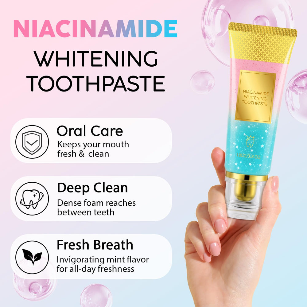 Natural polishing particles in Niacinamide toothpaste
